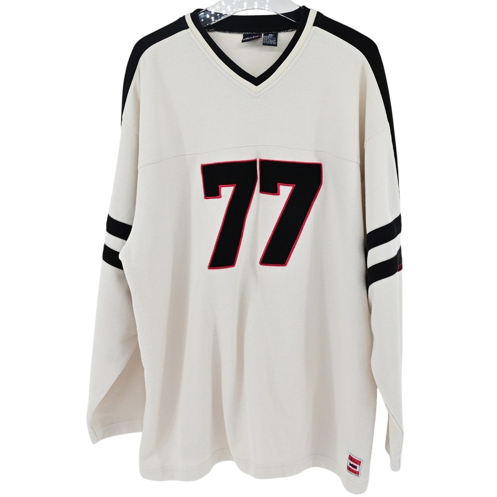 VTG Y2K Oversized Bugle Boy Football Jersey#77 Trendy Sporty Youthful Streetwear